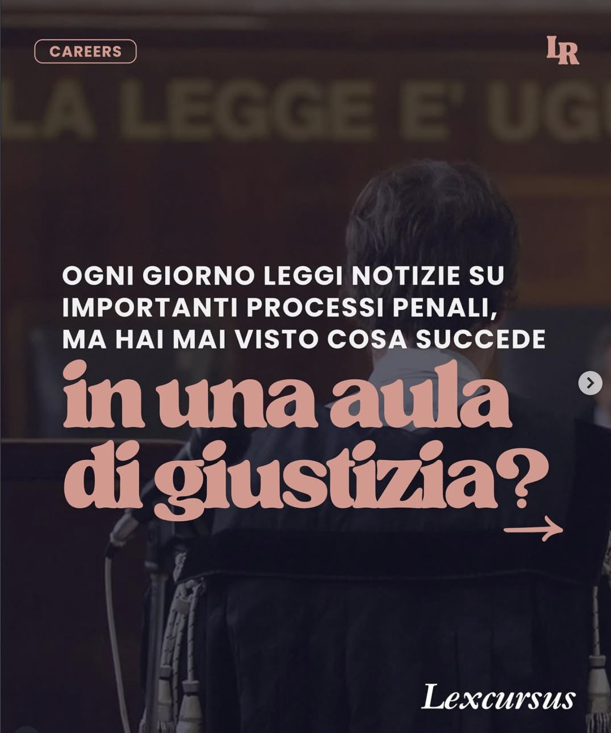Il post di LegalRise che annuncia Trial Insiders: cosa succede davvero in un'aula di giustizia
